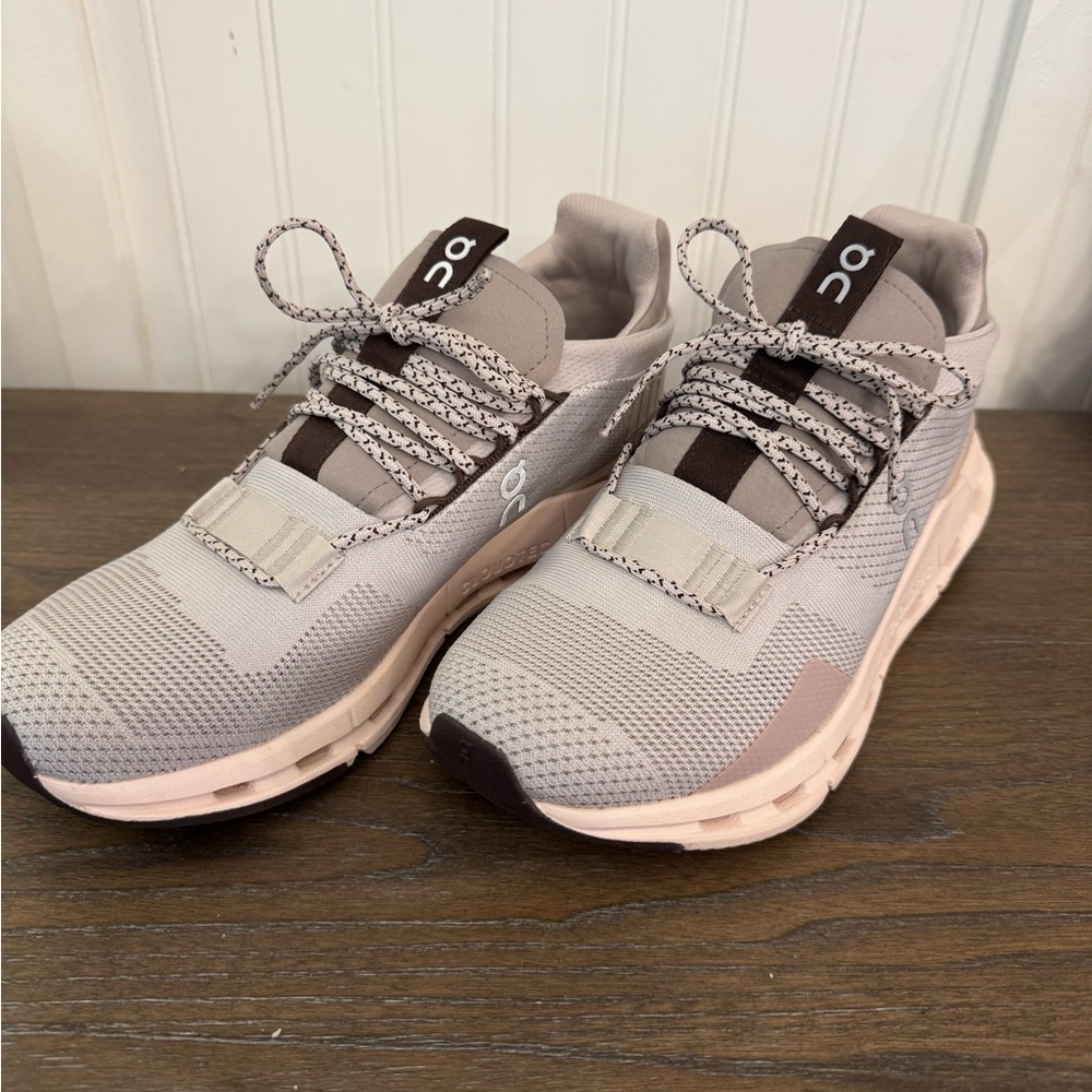 On Running Taupe and Cream Sneakers